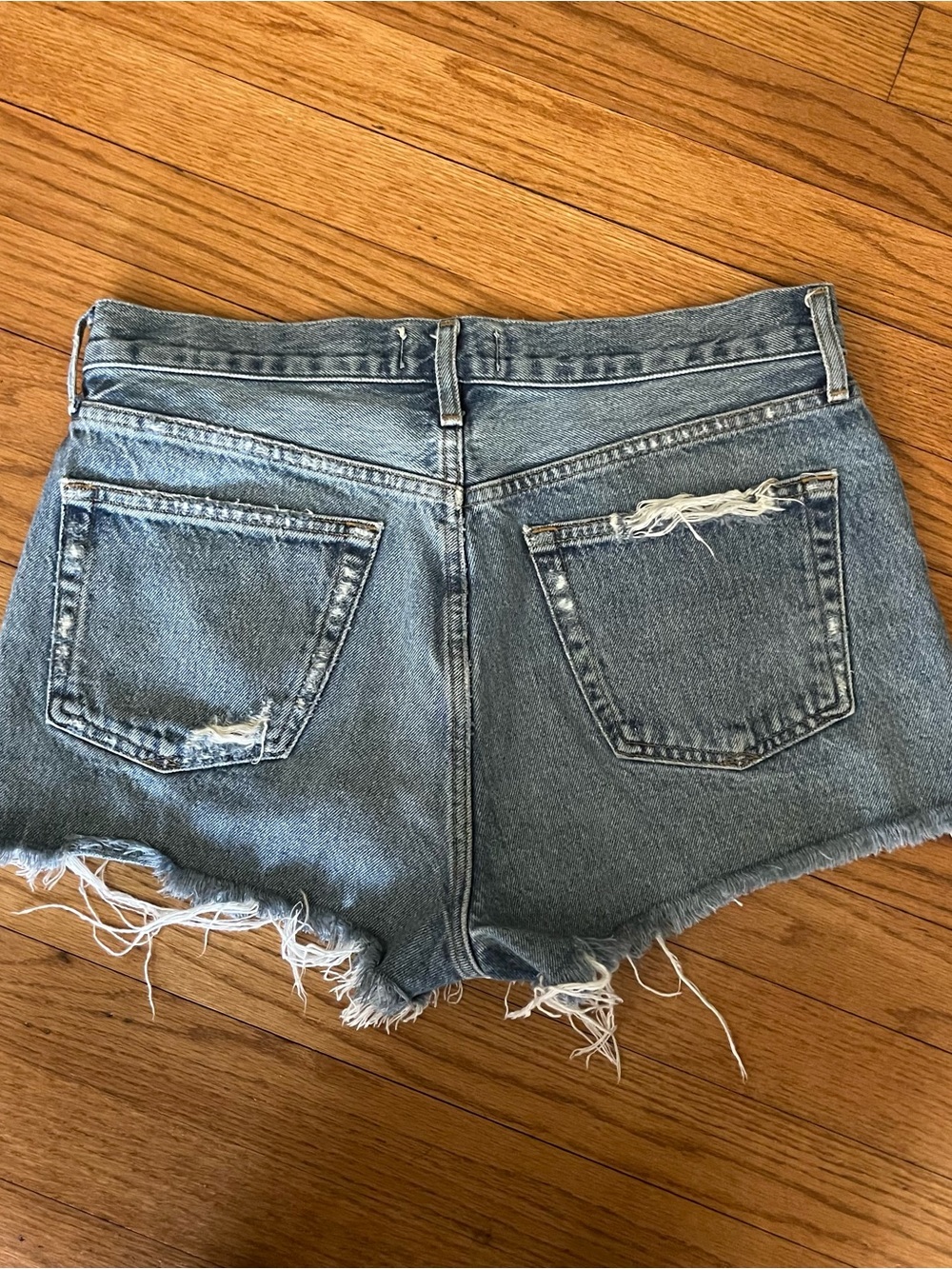Agolde Parker Distress Denim Jean Shorts Size 27 - Picture 4 of 6